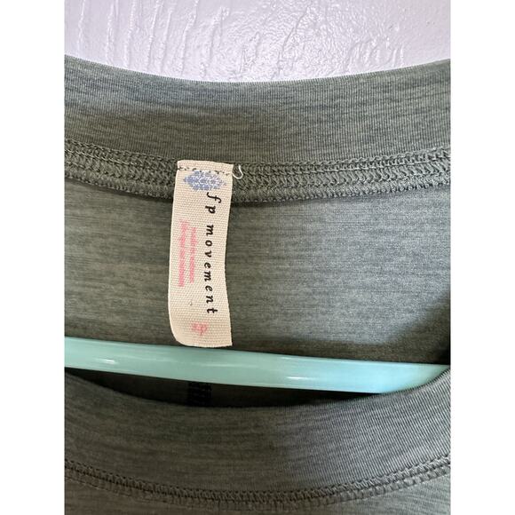 Free People Cadence Top Layering Long Sleeve Tee Green Women Sz S Stretchy Soft - Picture 4 of 12